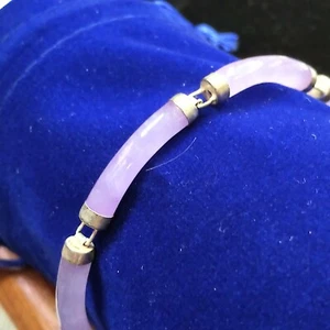 Lavendel Jade Gliederarmband Silber,  - Bild 1 von 8