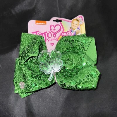 Clipe de arco JoJo Siwa St. Patricks trevo trevo meninas 7" - Imagem 1 de 4