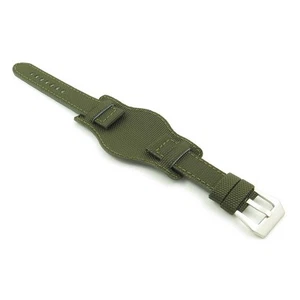 DASSARI Trooper Green Nylon Canvas Bund Mens Military Watch Band Strap 18mm-26mm - Picture 1 of 2