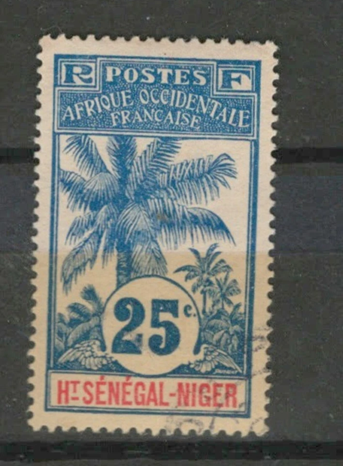 HT. SENEGAL-  NIGER  FRENCH COLONIES ADRICA TREES  USED 25C STAMP LOT (FCOL 915) - Image 1 of 1