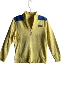 Vineyard Vines Girls 1/4 Zip Fleece Pullover Jacket Sweatshirt Medium Yellow - Picture 1 of 13