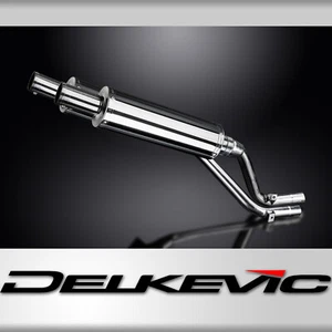 Kit silenciador de escape redondo de acero inoxidable 14" con cordones Honda NX650 Dominator 1995-2002 - Imagen 1 de 5