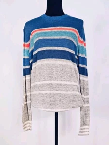 Men's Striped Linen Blend Lightweight Diesel Sweater Size Medium - Picture 1 of 8