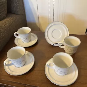Vtg Noritake Woodstock 8354 set of 4 cups and saucers - Picture 1 of 6