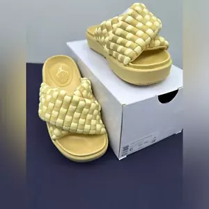 Nike Jordan Sophia Slide (Womens Size 6) Shoes D08863 701 Team Gold Checkerboard - Picture 1 of 10