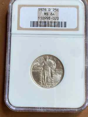 1926 -D MS64 NGC STANDING LIBERTY QUARTER    LUSTEROUS  UNCIRCULATED BRILLANT - Image 1 of 4