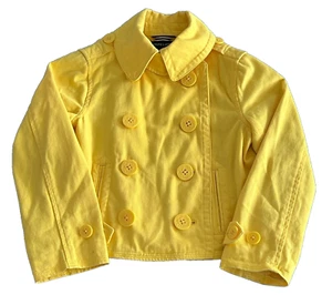 Polo Ralph Lauren Girls 5 Yellow Canvas Double Breasted Jacket Cotton WORN ONCE - Picture 1 of 10