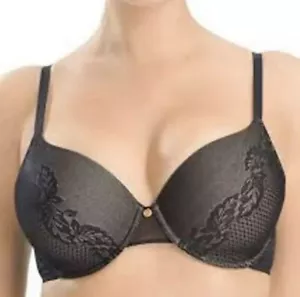 NEW $74 Natori 30H Smooth Scroll 736095 Black underwire Full Figure Bra NWT - Picture 1 of 5