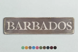 BARBADOS Holzschild im Vintage Stil. Shabby Chic Retro Wohngeschenk - Bild 1 von 7