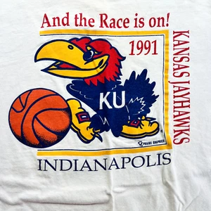 Vintage 1991 Kansas Jayhawks T-Shirt Final Four Basketball NCAA Size XL USA - Bild 1 von 16