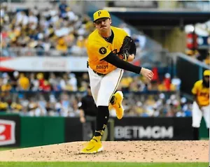 PAUL SKENES PITTSBURGH PIRATES R.O.Y. CITY CONNECT 7/5/24 VS METS COLOR 8X10 - Picture 1 of 1