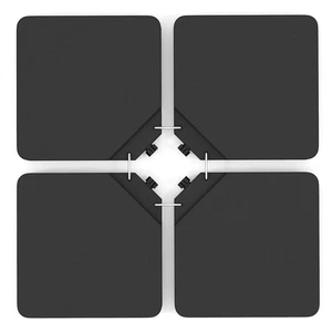 Base de paraguas desplazada con 4 placas cuadradas de HDPE y 4 ganchos metálicos de conexión para patio - Imagen 1 de 10