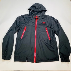 LRG Lifted Research Group Mens Black Full Zip Hooded Windbreaker Size L - Picture 1 of 14