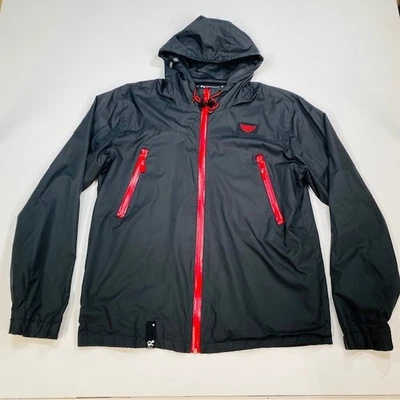 Rompevientos con capucha cremallera completa negra LRG Lifted Research Group para hombre talla L Foto 1 de 4