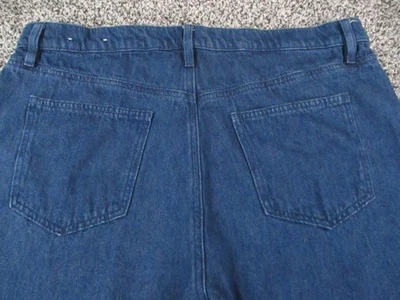Ann Taylor Factory Jeans Womens 14 Blue Denim Wide Leg 100% Cotton Classic 34x29 - Image 1 of 4