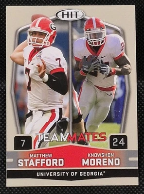 2009 Sage Hit Mathew Stafford Knowshon Moreno Teammates Rookie Card RC #56 - Image 1 of 4