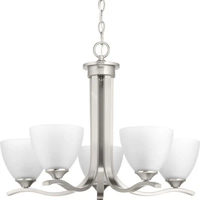 Progress Lighting Laird Collection 5-Light Brushed Nickel Etchd Glass Chandelier - Image 1 of 4