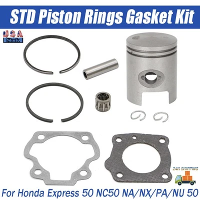 Piston Rings Gasket Pin Bearing Kit For Honda NC50 NA50 NX50 PA50 NU50 EXPRESS50 Foto 1 de 4