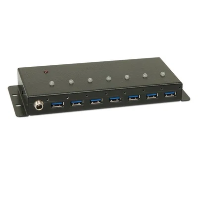 LINDY USB 3.0 Industrial 7 Port Hub, Metal, 43128 - Image 1 of 4