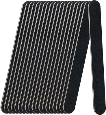 20 包 100/180 磨砂指甲锉,黑色专业可重复使用 Emery 板指甲 F — 第 1/4 张图片