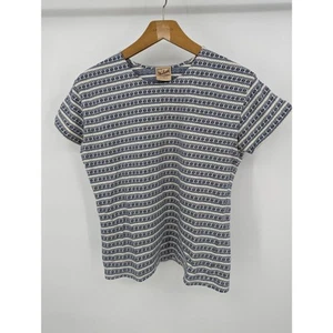 EUC Vintage 100% Cotton Woolrich Striped Women's Short Sleeve T Shirt Size M - Picture 1 of 3