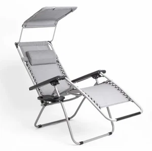 Silla de jardín reclinable Monaco gravedad cero - gris - Imagen 1 de 18
