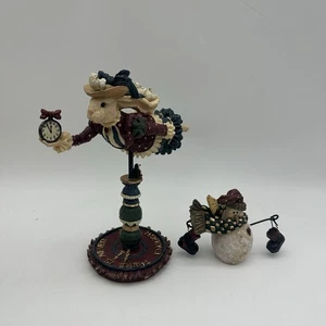 Figurine vintage 1997 Boyd’s Bear Lady Harriet Rushmore & Burt Bundle Up Boyds Coll - Foto 1 di 10