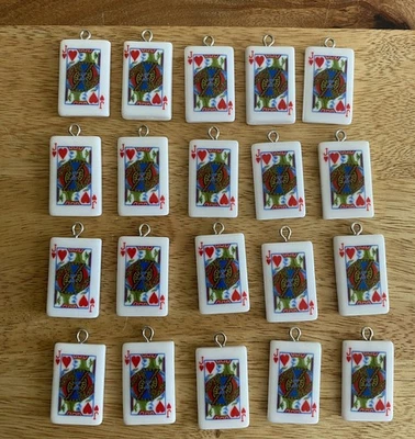 20 новых резиновых кулонов для покера карты Jack of Hearts изготовление ювелирных изделий рукоделие - Изображение 1 из 4
