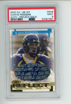 2005 SAGE Hit Aaron Rodgers #RA8 Reflect Gold Parallel Auto 13/100 PSA 9 MINT - Image 1 of 4