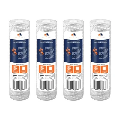 Whole House 5 Micron 10 x 2.5 String Wound Sediment Water Filter Cartridge Re... - Image 1 of 4