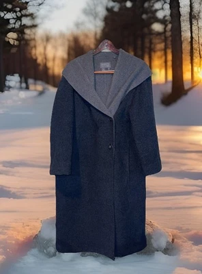 Gabardina Lafayette 148 para mujer L negra cuello capucha elegante sofisticada Foto 1 de 4