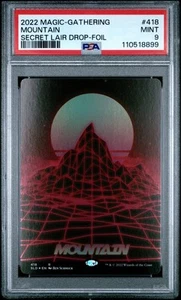 2022 MTG SECRET LAIR DROP FOIL #418 MOUNTAIN PSA 9 - Picture 1 of 2