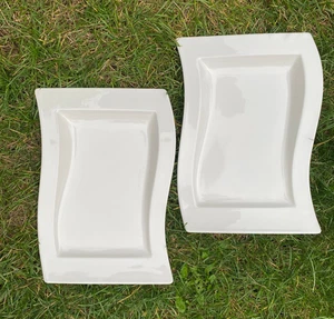 Villeroy & Boch 2 Speiseteller oder Servierplatte New Wave rechteckig 33x22 cm - Bild 1 von 12