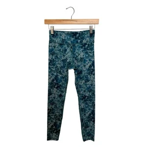 Athleta Girl High Rise Printed Chit Chat Tight Leggings L/12 Blue Tie Dye 982647 - Picture 1 of 5