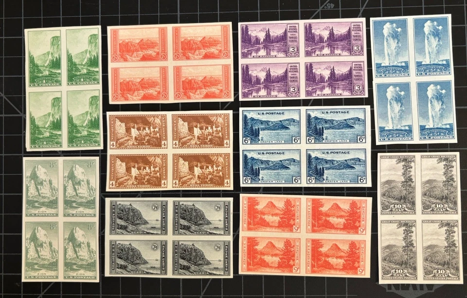 US Stamps-SC# 756 - 765 - Natl Parks - NGAI NH - Blocks Of 4 - SCV = 62.20 - Image 1 of 1