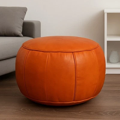 Pouf, Handgefertigten Marokkanische Echtleder Sitzhocker, Sitzpouf Ungefüllt. - Bild 1 von 3