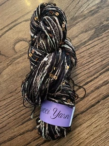 Lucci Yarns Lucatape Designer Yarn Browns/Multi/Copper Sequin 110 Yards - Picture 1 of 4