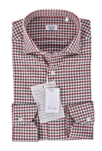 NEU Fralbo Napoli Handmade Baumwolle Wolle Flanell Hemd 41 16 Mehrfarbig Regular - Bild 1 von 6