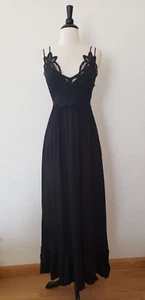 Free People Adella Dress Dupe Size Small Black Slip Smocked Bridal Wedding - Picture 1 of 6