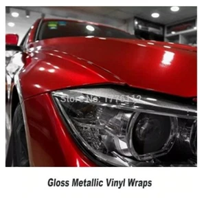 M CAR WRAPPING VINYLFOLIE CANDY RED AUTOLACK KUNSTSTOFF 1,52 mt x 20 mt  - Bild 1 von 4