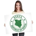 A1 - Repubblica Of Kenya Green Map Africa Poster 60X90cm180gsm Print #9213