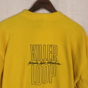VINTAGE 90'S PILE GIALLO KILLER LOOP YELLOW TRACKTOP MONOCROMO LUPETTO MEDIUM - Picture 1 of 15