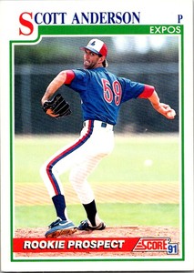 1991 Score Baseball Scott Anderson Rookie Montreal Expos #734 v2