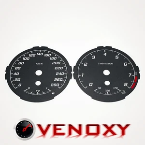 BMW E81 E82 E87 8000 RPM 280 KM/H Aftermarket Black Gauge Faces - Foto 1 di 3