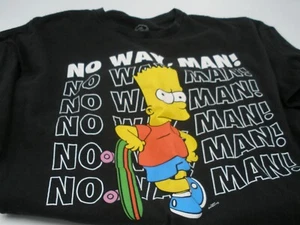 The Simpsons Men's Black Short Sleeve T-Shirt Bart Simpson “No Way Man” Size XL - Picture 1 of 2