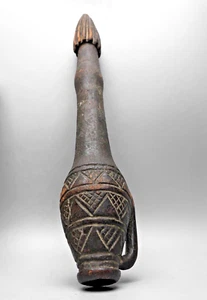 Rare Vtg Hand Carved Wood Sculpture African Art Lega Whistle made in Zaire - Picture 1 of 12
