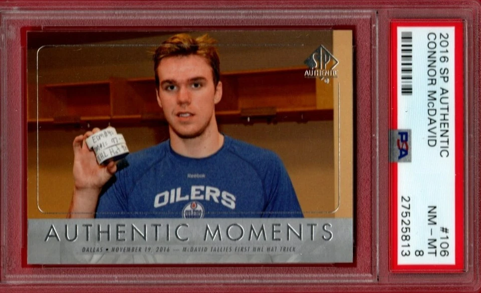 2016-17 SP AUTHENTIC CONNOR McDAVID AUTHENTIC MOMENTS #106 PSA 8 UD 2ND YEAR - Image 1 of 1