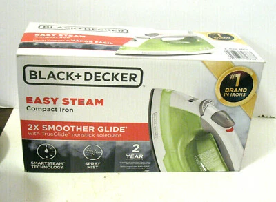 Steam Iron BLACK+DECKER Compact Easy Steam Iron Anti-Drip Clothes NIB - Image 1 of 3