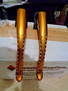 Modolo Speedy gold brake levers, Drilled, for vintage road bicycle - Picture 1 of 14