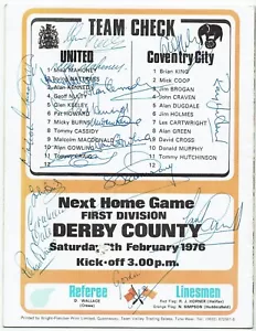 NEWCASTLE UTD Team signed Coventry FA Cup programme 28th Jan 1976 - Picture 1 of 2